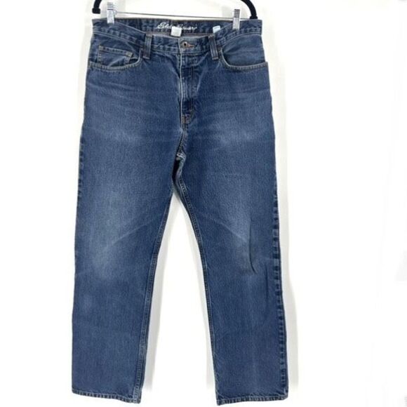 Eddie Bauer 2014 Men's Denim Medium Wash Denim Blue Jeans Size 34 x 34 Relaxed - Picture 1 of 14